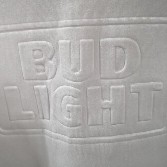 Bud Light Ladies Size Small White Fleece Lined Straight Fit Sweatshirt - Picture 4 of 9